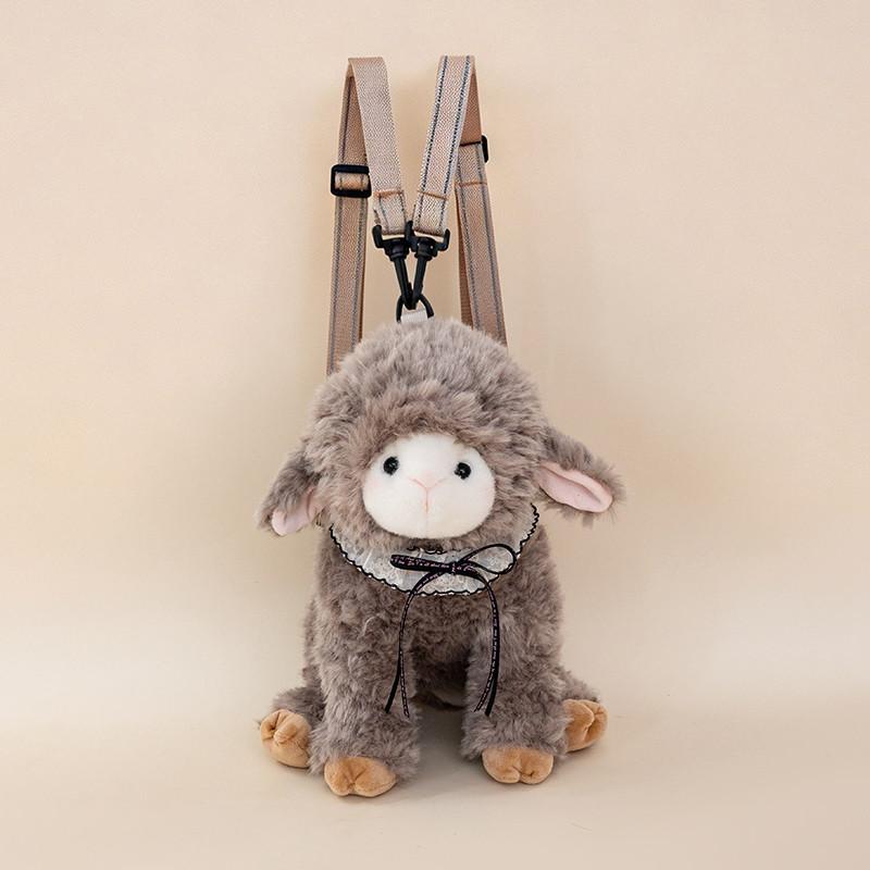 35cm 40cm Lamb Plush Backpack Shoulder Bag Soft Sherpa Weighted Pellets Stuffed Animal Kawaii Cute Tote Bag Companion Room Gift