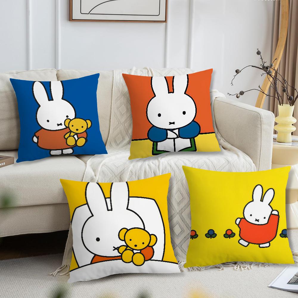 Kawaii MMiffy cushion cover For Pillow Printing Sofa Decoration Home Car Room Coffee Shop Office Nordic Simplicity