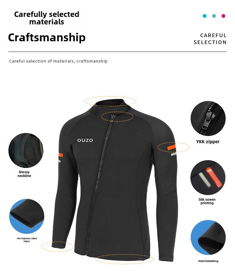 Мужской гидрокостюм с длинным рукавом 1,5 мм - Теплый, защита от холода и солнца, одежда для серфинга