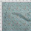 oneOone Cotton Flex Light Blue Fabric Asian Suzani  Diy Clothing Quilting Fabric Print Fabric By Yard 40 Inch
