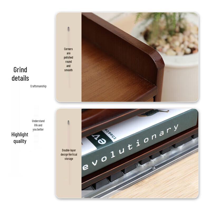 Beifang Подставка-органайзер для компьютерного монитора и ноутбука с 3 ящиками