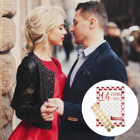 1 комплект скретч-карт «Любовь о 14 вещах, которые я тебе» ко Дню святого Валентина, скретч-карта с романтическим принтом
