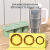 Ice Cube Tray for 20-30oz Stanley Cup Silicone Ice Mold With Lid for Making 3 Hollow Cylinder Cooling Coffee and Drinks