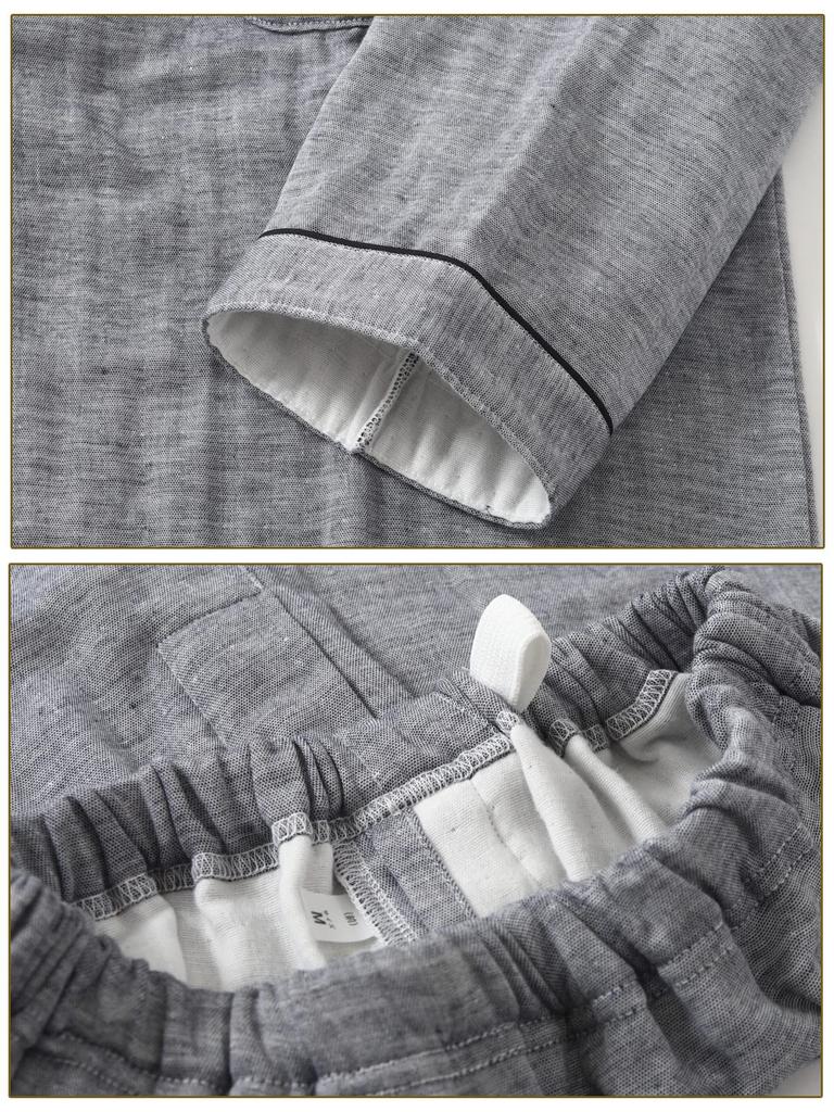 Kaituck Family SUIMIN CARE Сделано в больших размерах 3L Мужская пижама, Япония, Трехслойная марля, 100% хлопок, Рукав, Весна, Осень, Зима, S, M, L, LL,