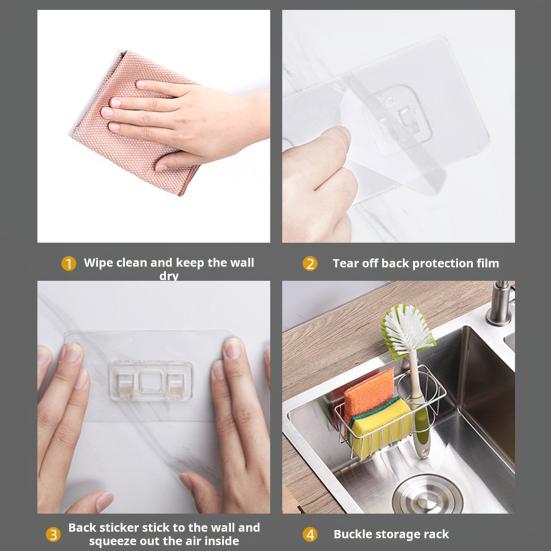 Держатель для губки Органайзер для раковины Кухонный органайзер Сильный несущий Полый дизайн Легко установить Стойка-органайзер для раковины