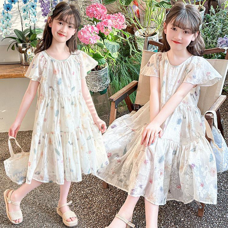 Girls' dress 2026 summer new children's summer dress, mid size princess dress, stylish children's clothing trend