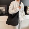 Slack Simple Solid Color Canvas Tote Bag High Value Retro Large Capacity Canvas Shoulder Crossbody Bucket Bag