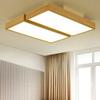 220V LED Ceiling Lights Wooden Square Ceiling Lamp With Dimming Remote For Living Room Dining Light Wood Bedroom Lamps