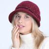 New Knitted Hat Ladies Autumn and Winter Mixed Color Fashion Bucket Hat Plus Velvet Thick Warm Hat