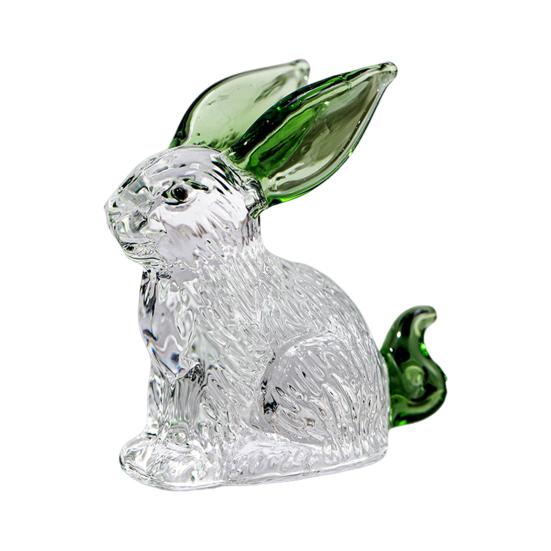 Yousheng Faux Crystal Rabbit Figurine Transparent Collectible Rabbit Statue Glass Art Animal Ornament Bunny Sculpture for Home Office Desk Car