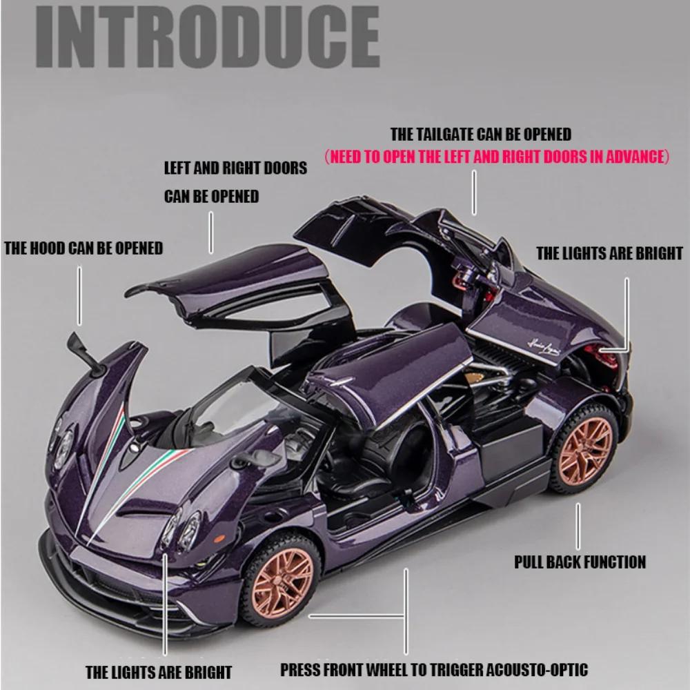 1/32 Pagani Huayra Dinastia Сплавная Модель Спортивного Автомобиля Литой Металлический Игрушечный Транспорт Модель Высокой Симуляции Со Звуком Светом Детские Подарки