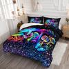 Mushroom Comforter Set Colorful Sparkle Natural Wild Fungus Bedding Set Botanical Plants Duvet Set Butterfly Comforter
