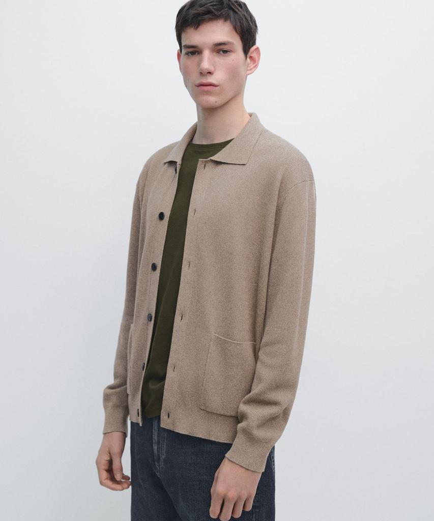 Хлопковый вязаный кардиган Massimo Dutti