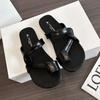 Shoes wear sandals versatile slippers women's shoes women's 2025 female summer models set toes step on thick soles new models
