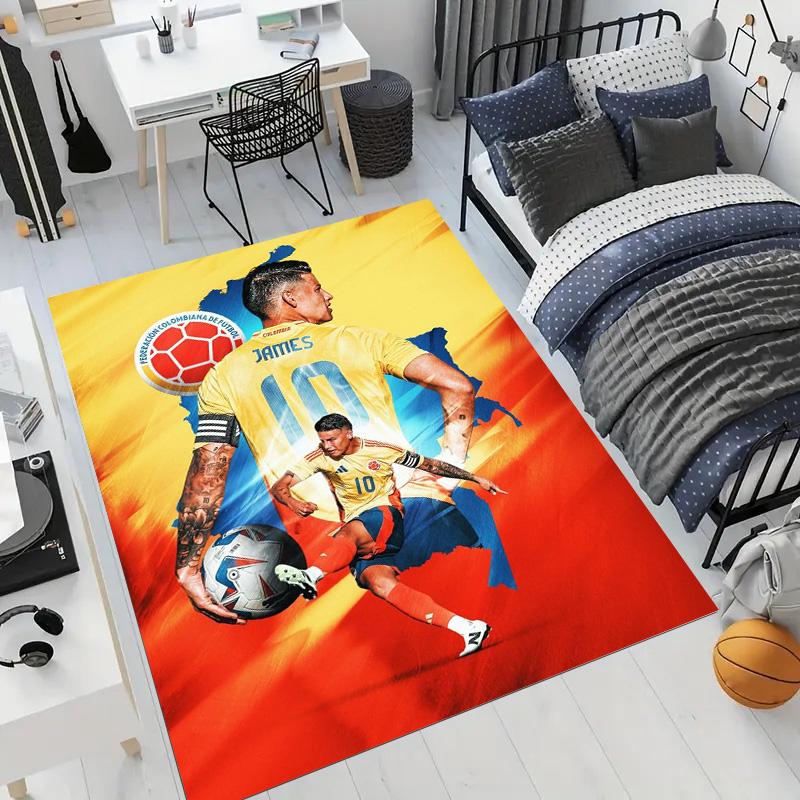 James Rodriguez Colombia National Football Team Print Rug, Non Slip Floor Mat for Living Room Bedroom Home Decor