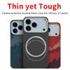 Для iPhone 17 Pro Max / iPhone 17 Pro чехол из арамидного волокна карбоновая кевларовая ткань тонкая жесткая крышка магнитная черная тонкая легкая красная 600D