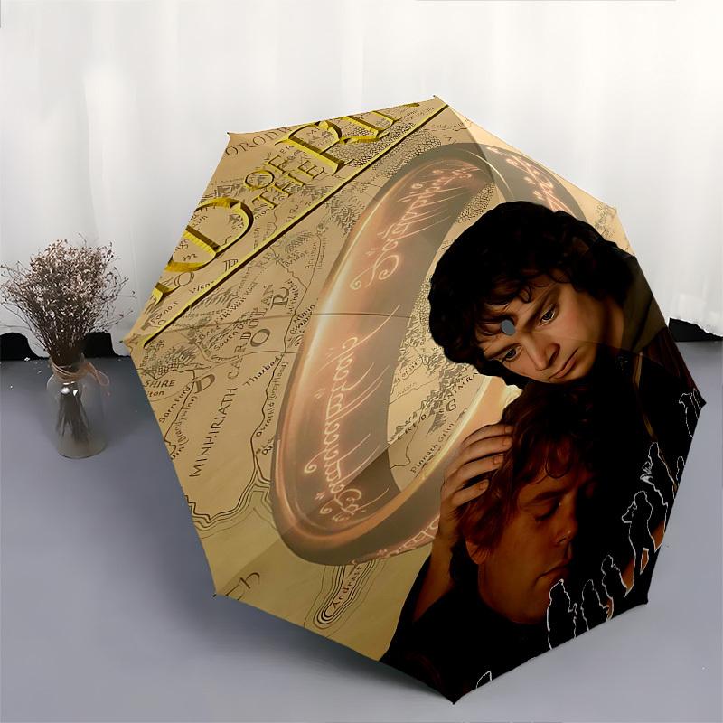 1pc Middle-earth Lord of the Rings Automatic Folding Umbrella - Compact 8-Rib Design, Durable Plastic & Iron1371L