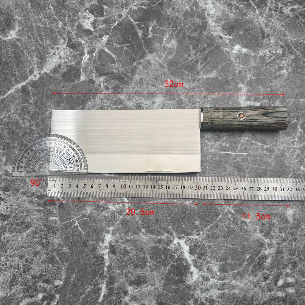 8 Inch Chinese Chef Knife 3-layers Clad Steel 10Cr15Mov Blade Wood Handle Slicing Vegetables Cleaver Meat Handmade Kitchen Knife