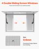 Concession Window 135x84 cm, Aluminum Alloy Service Window for Food Truck, Up to 85 Degrees Stand Serving Window with 4 Sliding Windows, Awning Door,