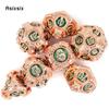 7 Pcs Orange Green Gear Wheel Metal Dice Solid Metal Polyhedral Dice Set Suitable for Role-Playing RPG  Board Game Card Game