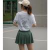 Tennis Club American Sports Leisure Style Tennis Club Letter Print Cotton Short Sleeve T-shirt Women