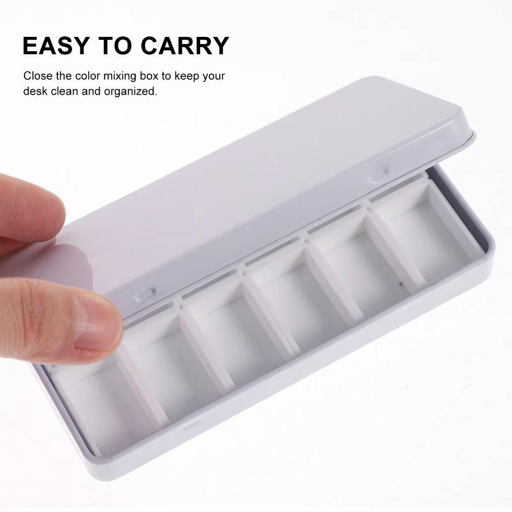 Portable Watercolor Paint Box Empty Grid Pigment Storage Tray Art Palette Outdoor Painting