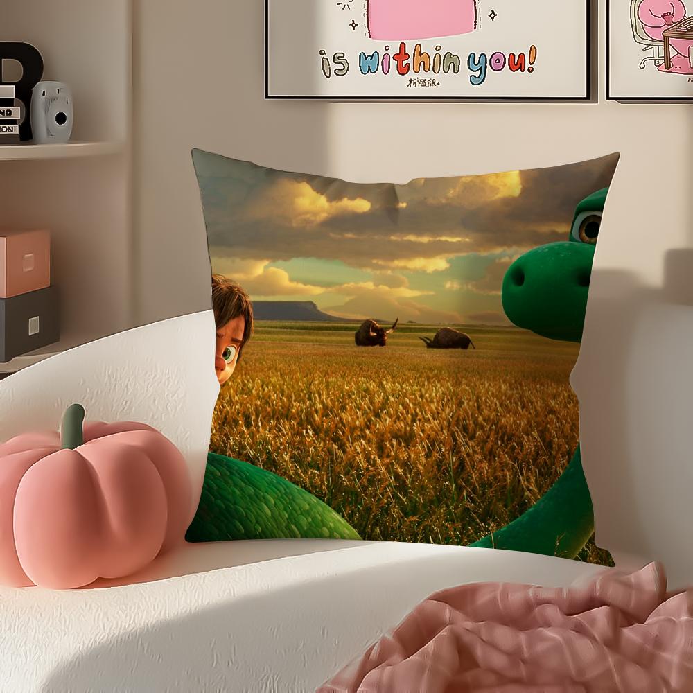 Prehistoric Cartoon DDinosaur In Charge Cushion Cover Pillowcase Short Plush Invisible zipper Room Sofa Cushion Cover