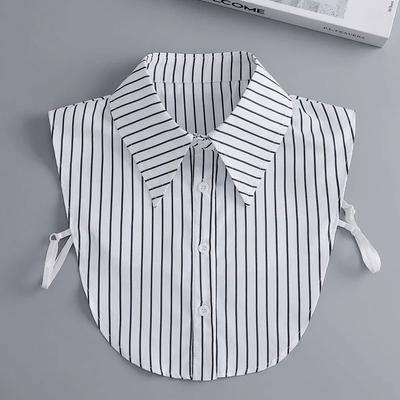 Striped Fake Collar Half Shirt Adjustable Fake Collar Detachable Elegant Fashion Faux False Collar for Women Girls