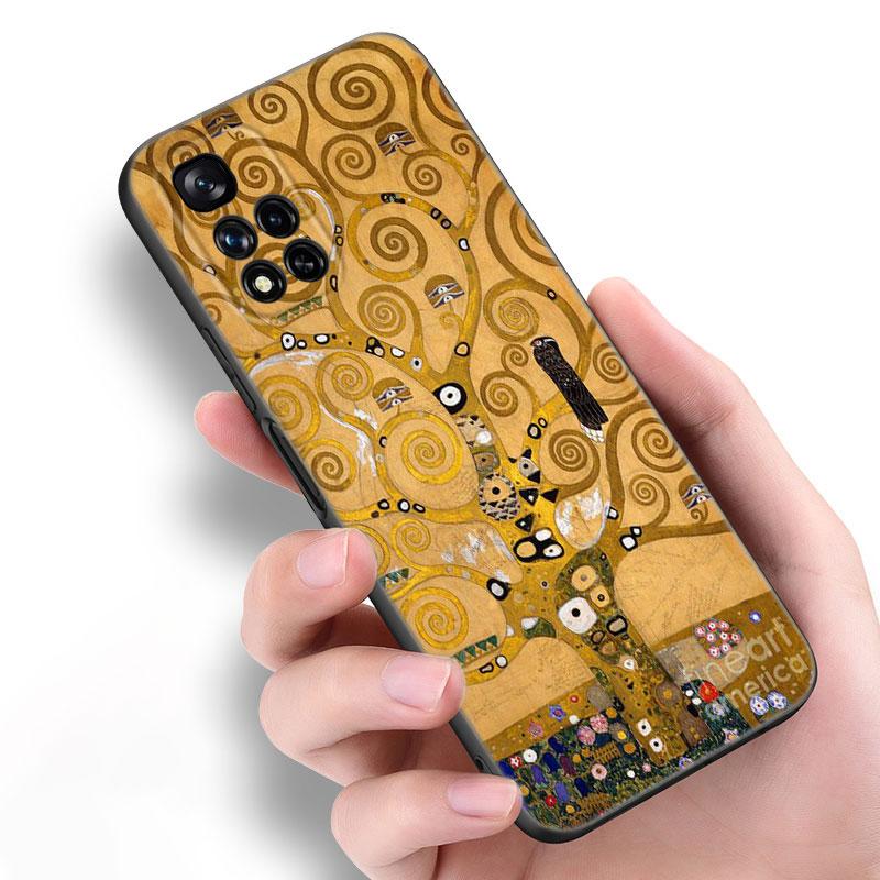Черный силиконовый чехол для телефона Art Gustav Klimt для Xiaomi POCO X3 X4 NFC F5 M3 M4 M6 X5 X6 Pro F3 F4 GT 5G C55 C65 M5