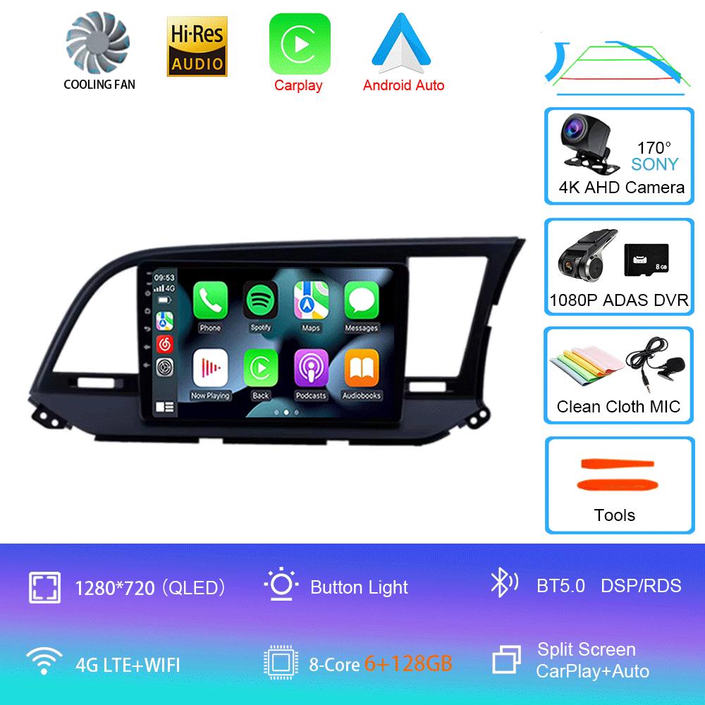 For Hyundai Elantra 6 2015 2016 2017 2018 Car Radio Android 14 Carplay GPS Navigaion Multimidia Video Player Stereo Head Unit 4G