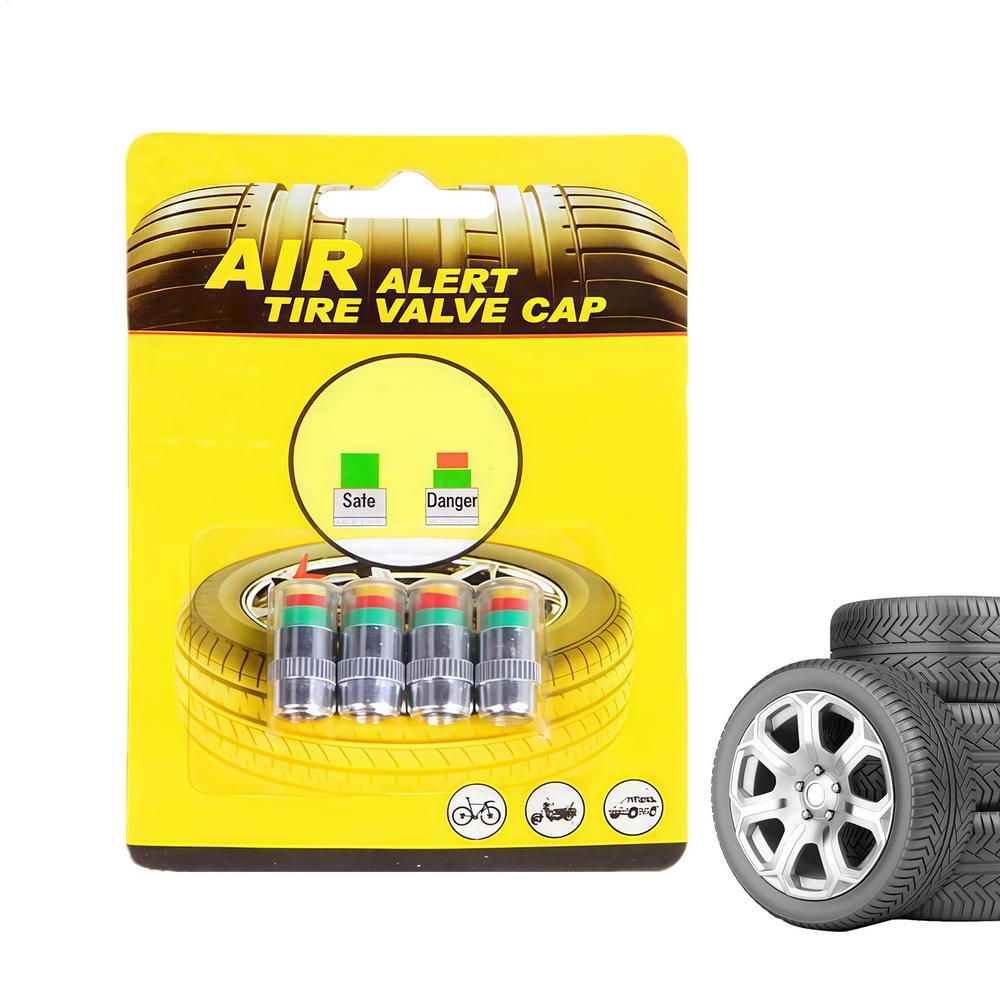 Колпачки клапанов давления в шинах 4 штуки Индикатор датчика Монитор давления Крышки штоков Для дальних поездок Мотоцикл Грузовик Внедорожник