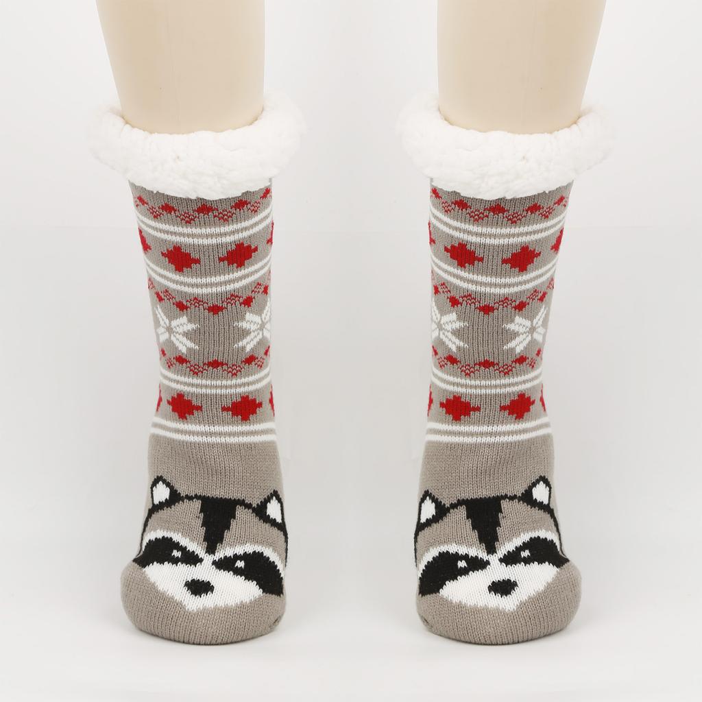 Женские носки для пола, Теплые и Толстые Мультяшные Животные Холодостойкие Петлевые Носки для Сна