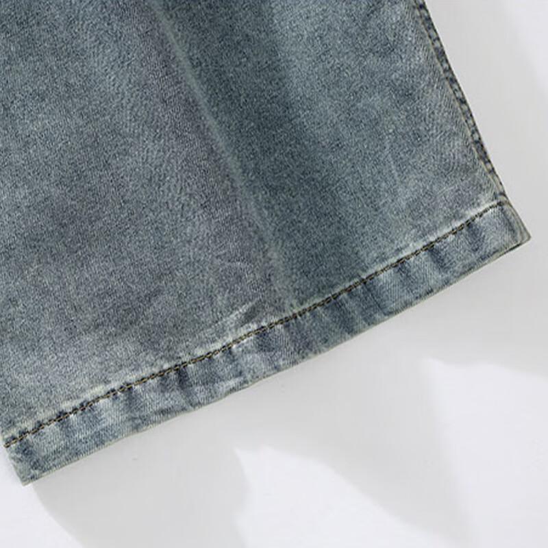 Mianzhi Men's Summer Loose Wide-Leg Business Casual Jeans