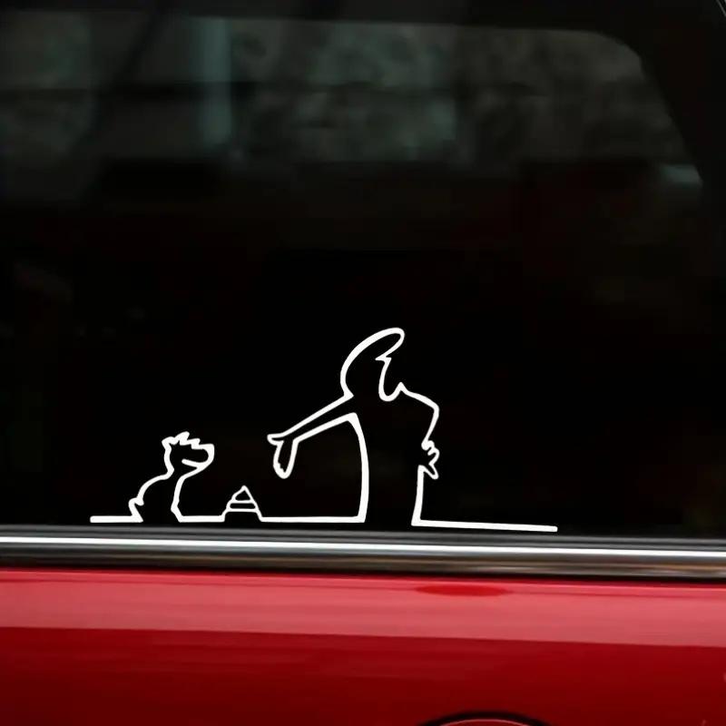 Наклейка на автомобиль в стиле минималистичного линейного искусства, на бампер и окно, на дверь, на стену, с дизайном мультяшного персонажа, украшение для дома, автомобиля