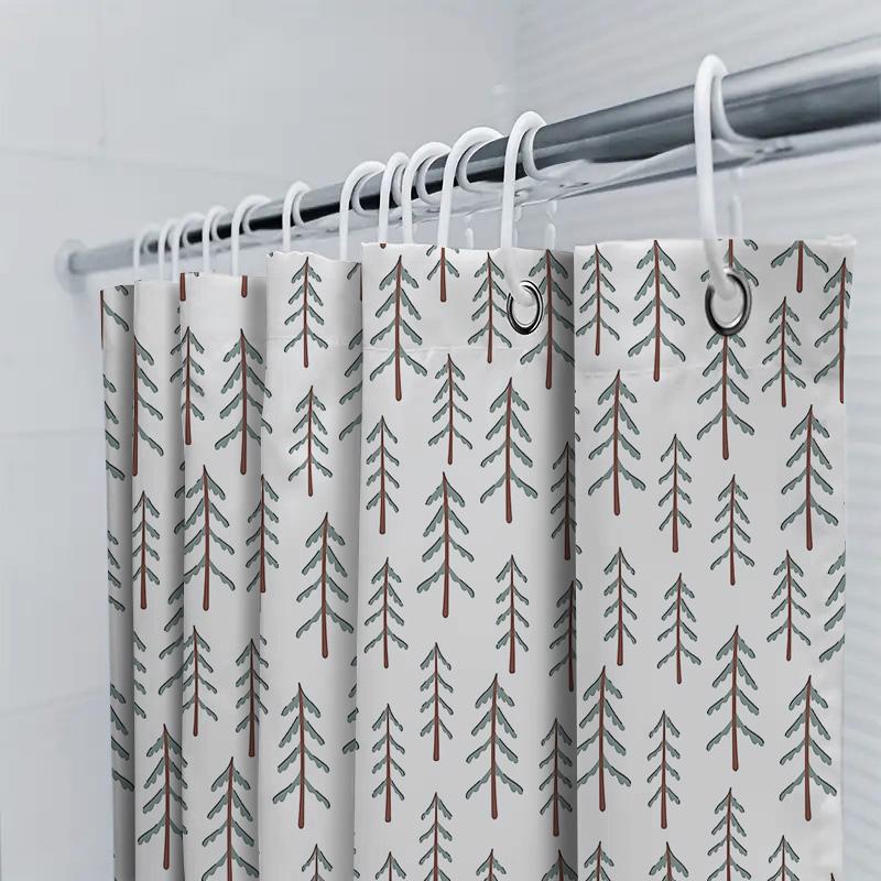 Занавеска для душа в ванную комнату Ботанический Лес Деревья Природа Зелень Декор для ванной комнаты Винтажный Рустикальный Фермерский дом Домашний декор Фон