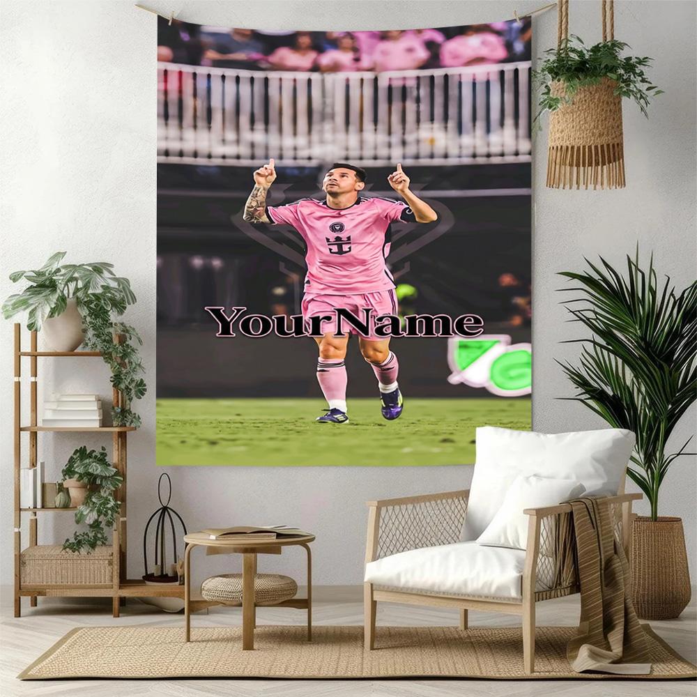 Messi Custom Your Name Wall Decor Tapestry Art For Pet Memorial Birthdaywedding Party Backdrop Family Gift