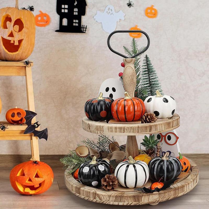Halloween Pumpkin Ghost Fall Thanksgiving Ghost Pumpkin Table Decorations for Home Holiday Tabletop Decorations