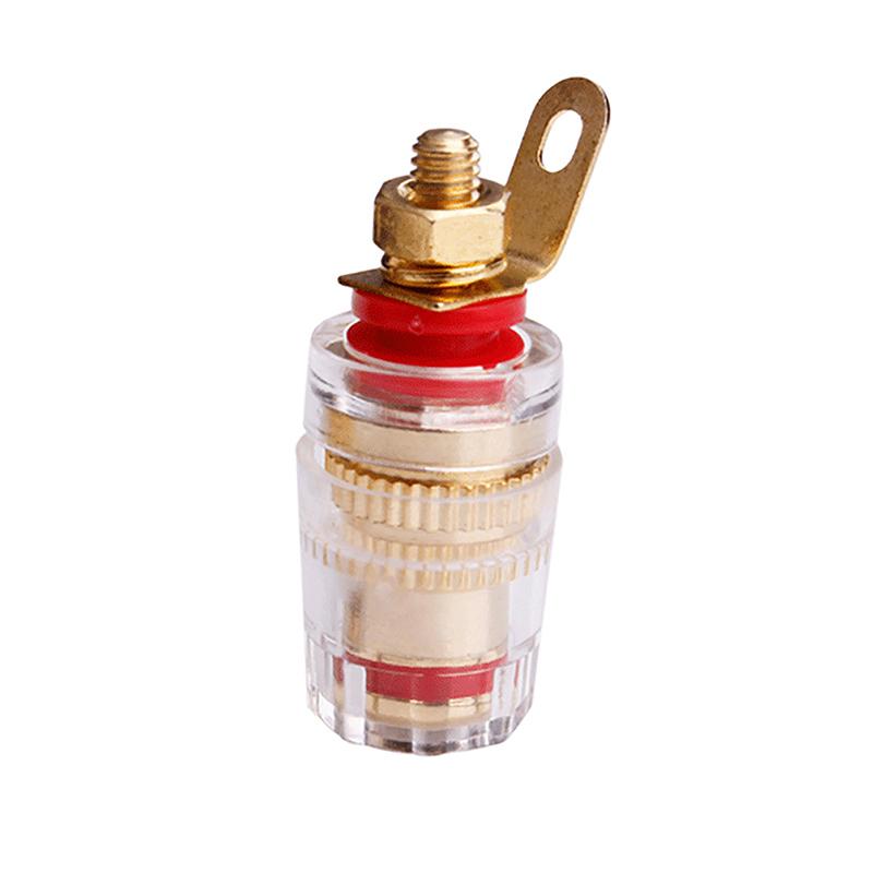 M4 Позолоченная розетка из чистой меди, клеммы усилителя, клеммы, прозрачный корпус, устойчивые к окислению, латунные клеммные заглушки