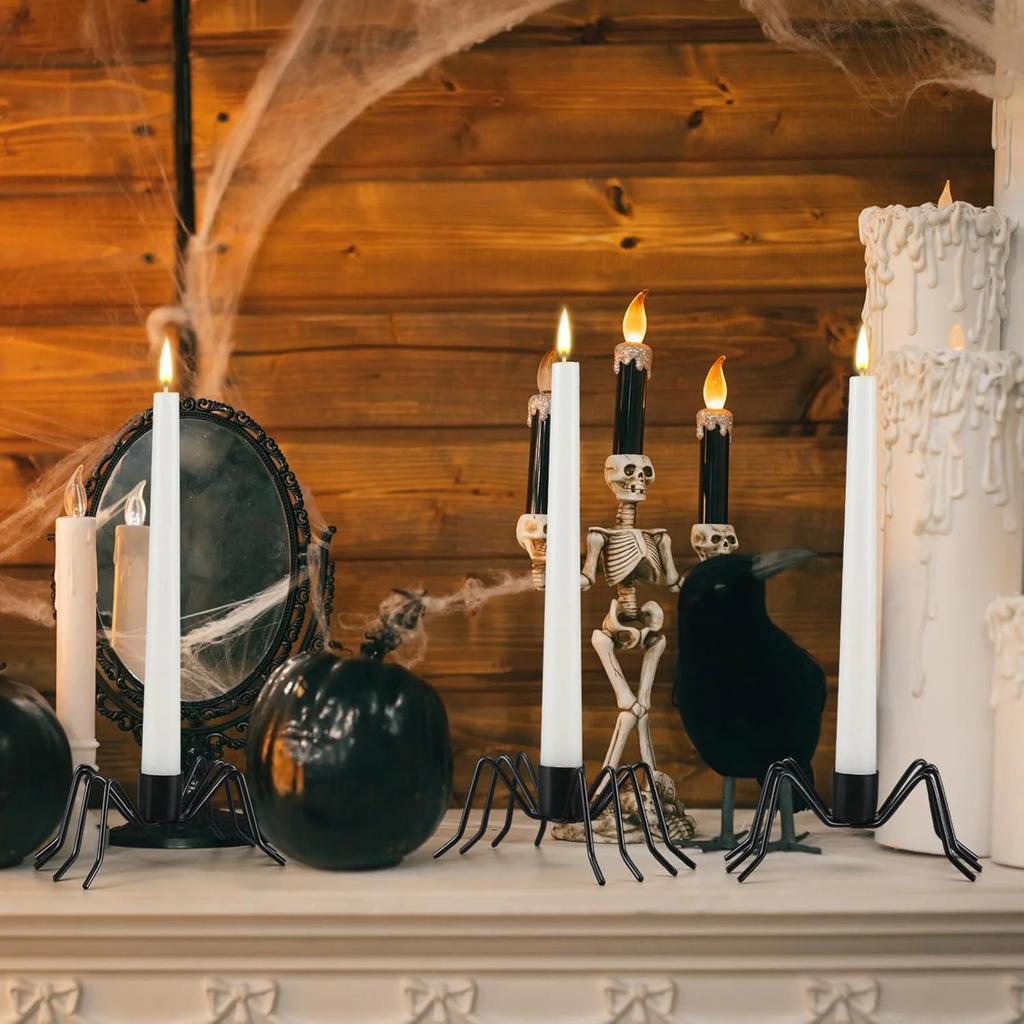 Подсвечник-паук, Хэллоуин Реквизит Украшения Орнаменты Черный Подсвечник