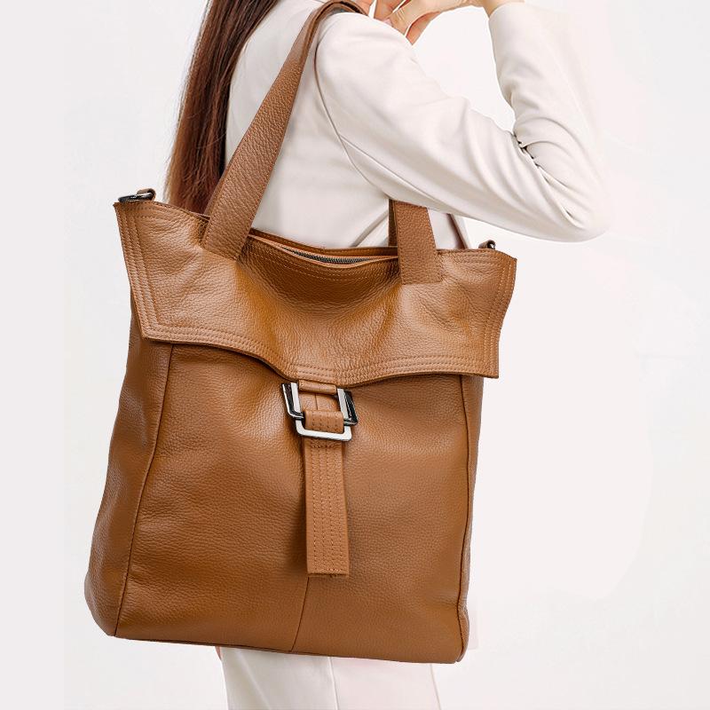 Женская сумка Новая женская сумка через плечо Повседневная сумка из коровьей кожи с верхним слоем Большая вместимость Мягкая женская сумка из кожи