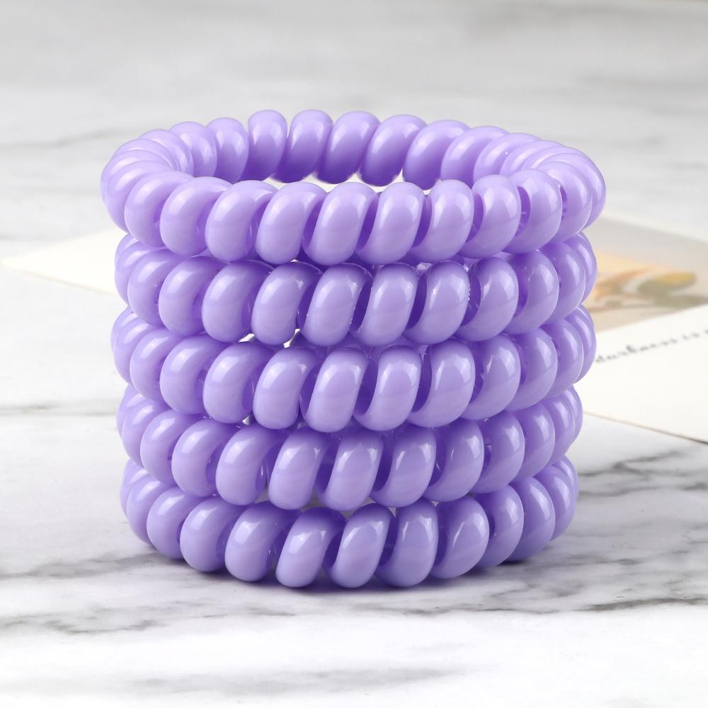 5 шт./набор Эластичные конфетные цвета Телефонный провод Простые женские резинки для волос Веревка для волос для детей Девочек Скранчи Повязка на голову Жевательная резинка Подарки