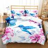 Tropical Birds Duvet Cover Watercolor Hummingbird Flowers Twin Bedclothes Exotic Wildlife White Abstract Polyester Qulit Cover