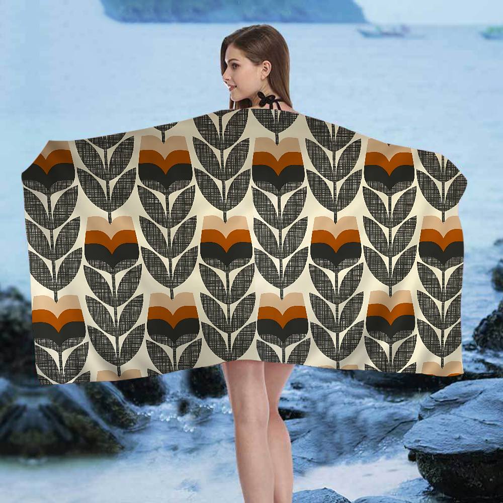 Orla Kiely Лист Цветок Большие Микрофибровые Пляжные Полотенца Быстросохнущее Полотенце Песок Пляжные Полотенца Полотенце для Бассейна Для Путешествий Плавание Бассейн Йога