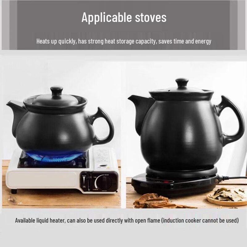 Керамический горшок для травяных отваров ZISIZ объемом 8 л с подставкой