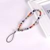 Crystal Beads Phone Short Lanyard Drop-Resistant Halter Lanyard DIY Girls' Solid Color Flat Beads
