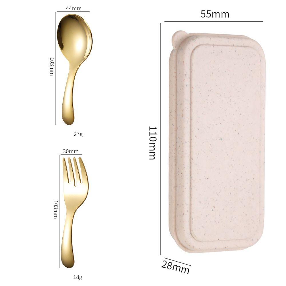 Набор ложек и вилок из нержавеющей стали 304, инструмент для десертов и фруктов, кухонные принадлежности для детей, студентов, офиса