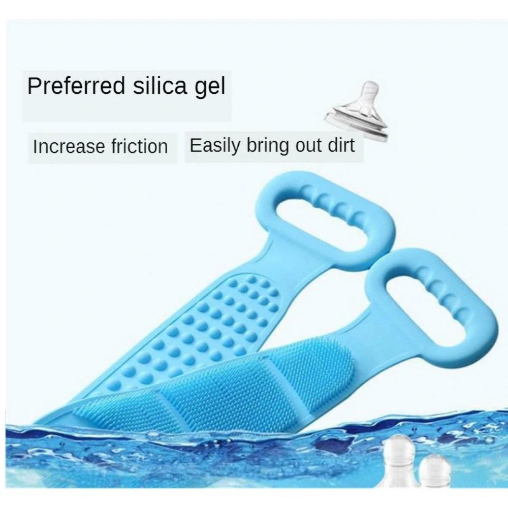 Body Silicone Brush Double Sided Strong Shower Long Strip Back Scrub Towel For Scrub Body Exfoliating Sponge Massage Clean Tools