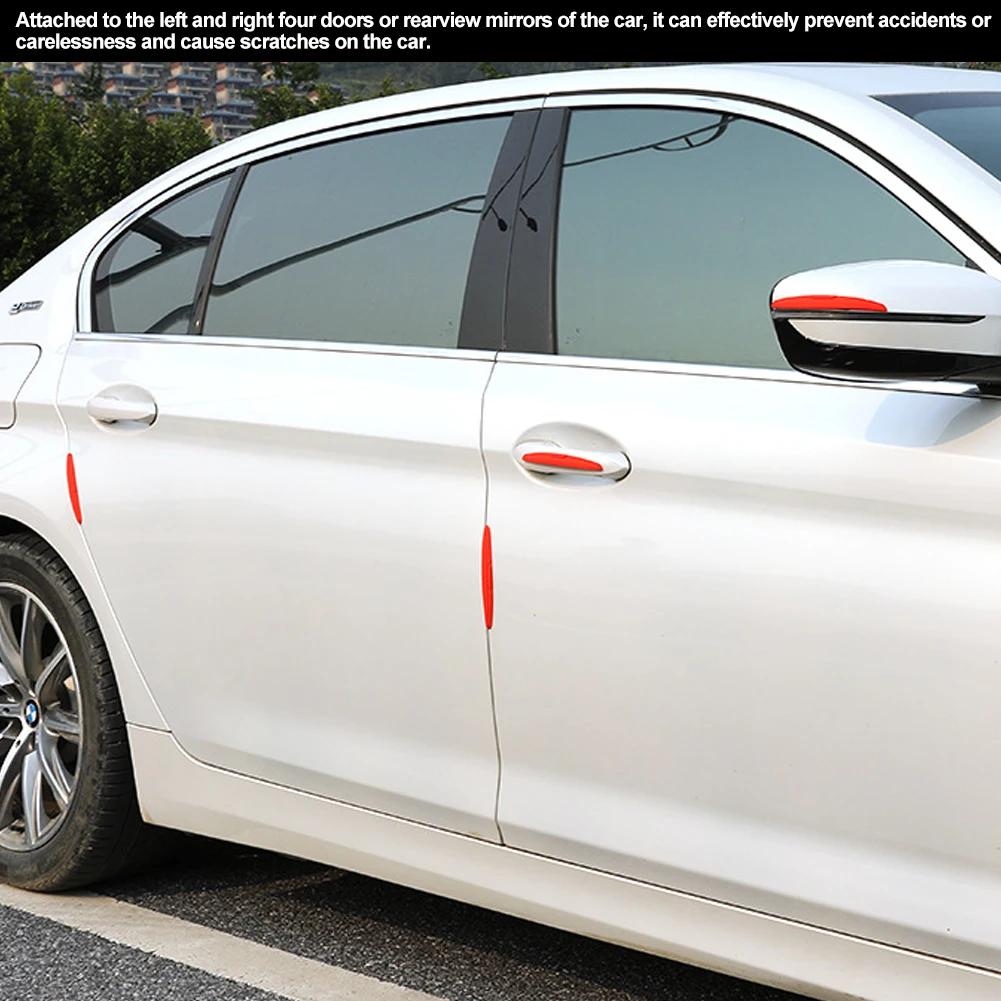 4 шт., защита от столкновений на боковые края дверей автомобиля, полоса для зеркала заднего вида, наклейки, защитные ограждения, защитные чехлы
