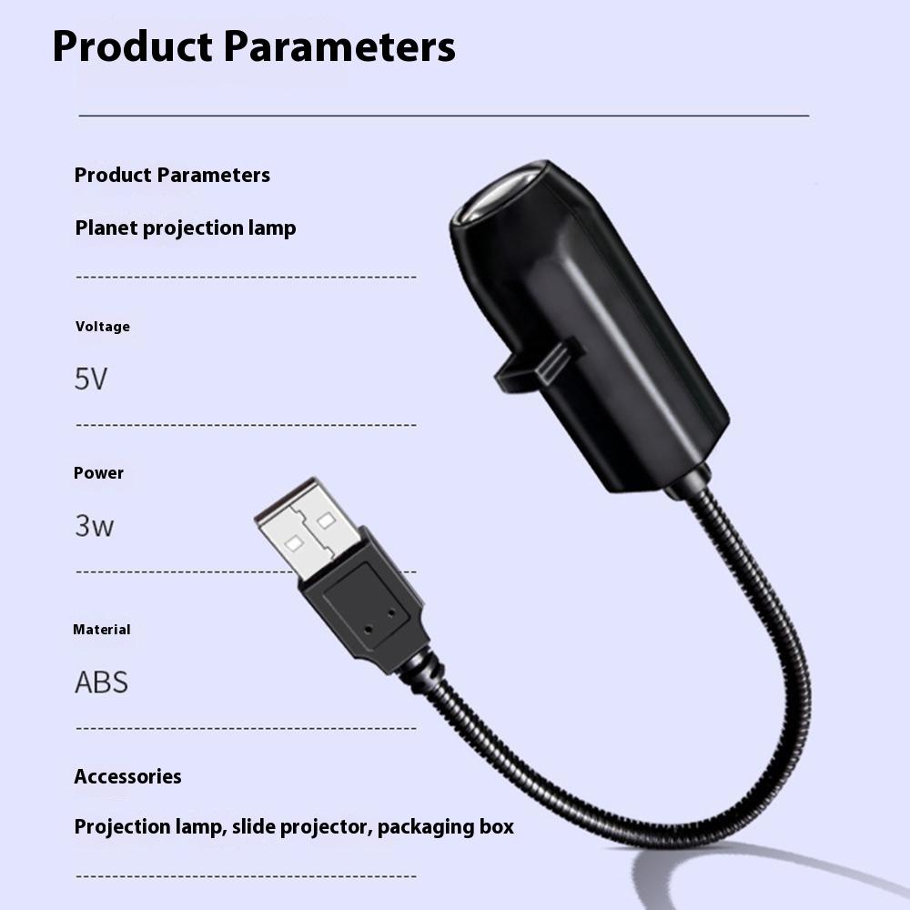 Лампа-проектор планет с 10 слайдами, питание от USB, вращение на 360 градусов, светодиодный ночник для детской комнаты, спальни