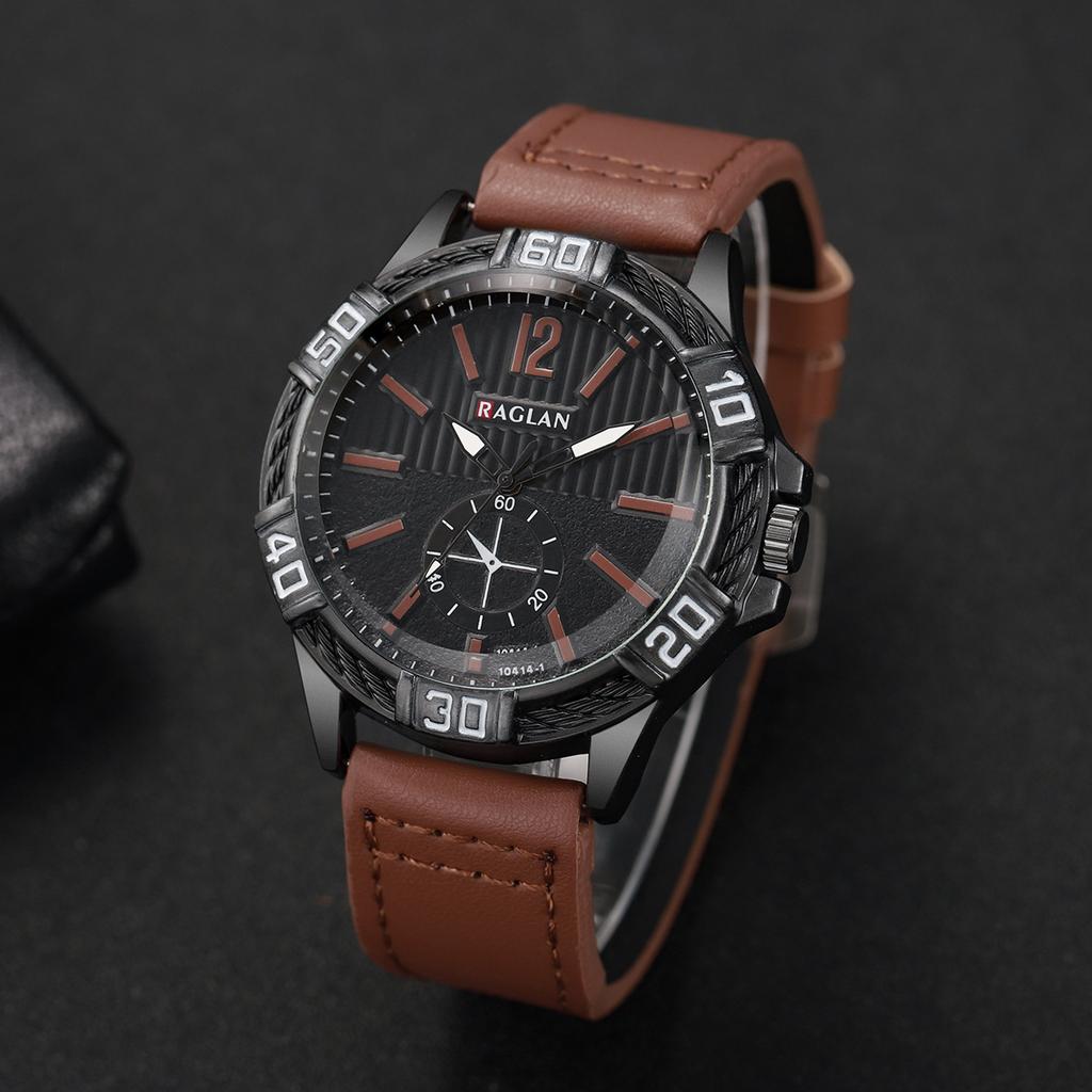 1pcs/set New Men's Watches Business Fashion Digital Large Dial Leisure Trend Quartz Watch (Box Not Included)